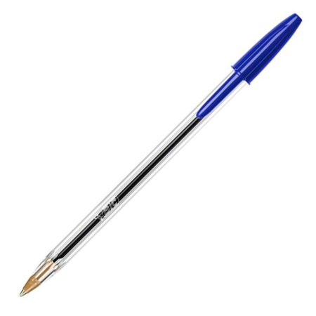Ручки шариковые BIC "Cristal Original", НАБОР 10 шт., СИНИЕ, узел 1 мм, линия письма 0,32 мм, пакет, 830863 - Ручки шариковые неавтоматические