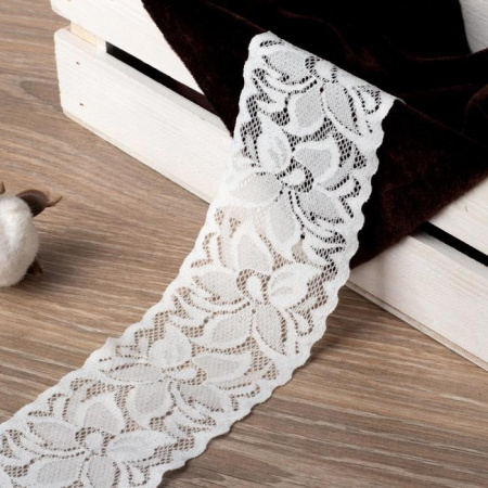 Кружево капроновое, ширина 6 см, цвет айвори