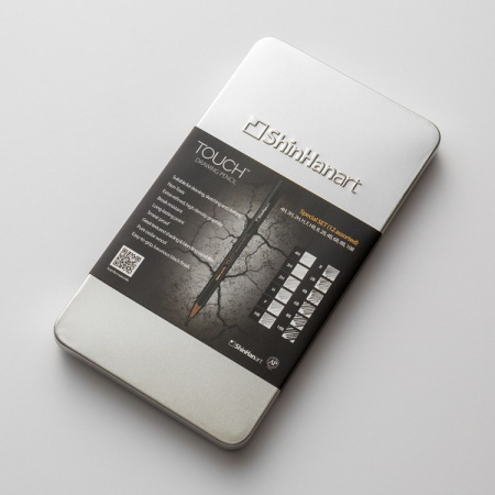 Набор чернографитных карандашей TOUCH Drawing 12 штук в металлическом коробе - Карандаши чернографитные