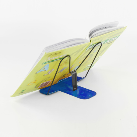 Подставка для книг синяя металлическая ЮНЛАНДИЯ ПРЕМИУМ, 237823. - Подставки для книг