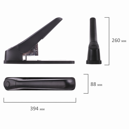 Степлер МОЩНЫЙ №24/6-23/24 BRAUBERG "Heavy duty MX", до 200 листов, черный, 222564 - Степлеры мощные