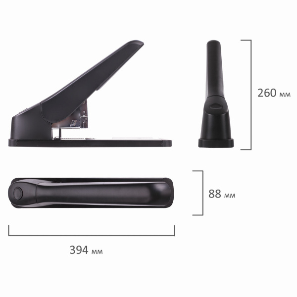 Степлер МОЩНЫЙ №24/6-23/24 BRAUBERG "Heavy duty MX", до 200 листов, черный, 222564 - Степлеры мощные