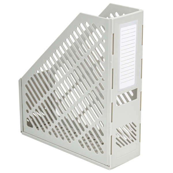 Лоток вертикальный для бумаг BRAUBERG "Office-Expert", 90 мм, сетчатый, сборный, серый, 238020 - Лотки вертикальные (стойки-уголки)