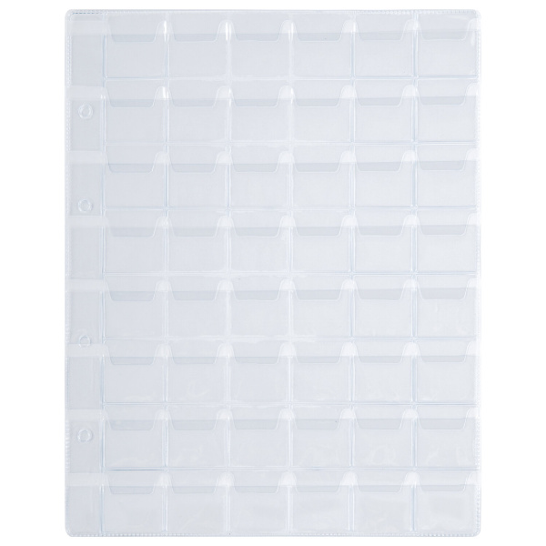 Листы-вкладыши для альбома "OPTIMA" на 48 монет d до 25 мм, КОМПЛЕКТ 10 шт., 200х250 мм, ПВХ, STAFF, 238086