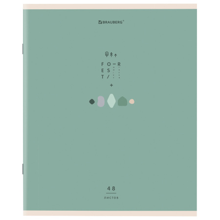 Тетрадь А5 48 л. BRAUBERG скоба, клетка, обложка картон, "Natural" (микс в спайке), 404359 - Тетради 40-48 листов