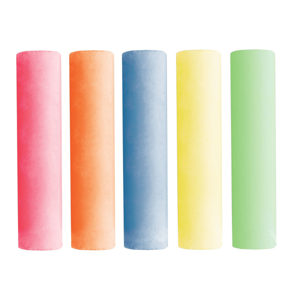 Мел цветной BRAUBERG, набор 20 шт., для рисования на асфальте, круглый, пластиковое ведро, 223557 - Мелки