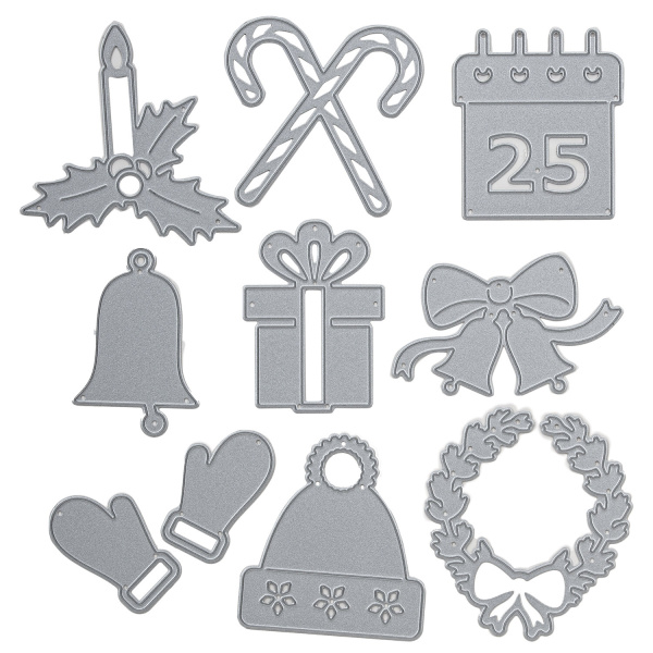 Ножи "Рождество" для Машинки для вырубки и тиснения ОС-5, 10 штук, 175х172 мм, ОСТРОВ СОКРОВИЩ, 663830, 861-038 - Машинки, ножи и маты для вырубки, клише для тиснения