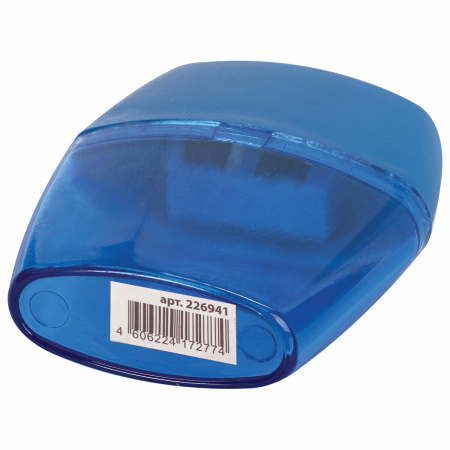 Точилка BRAUBERG "Diamond Dual", 2 отверстия для чернографитных карандашей (в том числе утолщенных), с контейнером, ассорти, 226941 - Точилки ручные