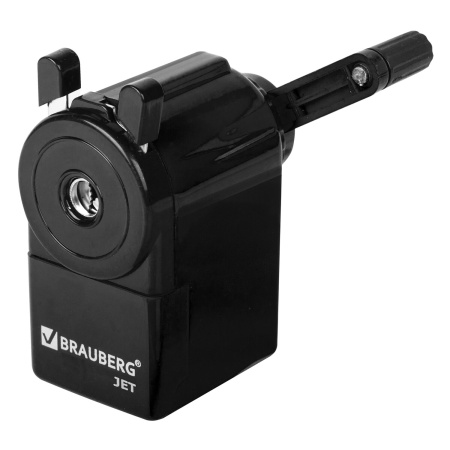 Точилка механическая BRAUBERG "JET", металлический механизм, корпус черный, 229566 - Точилки механические