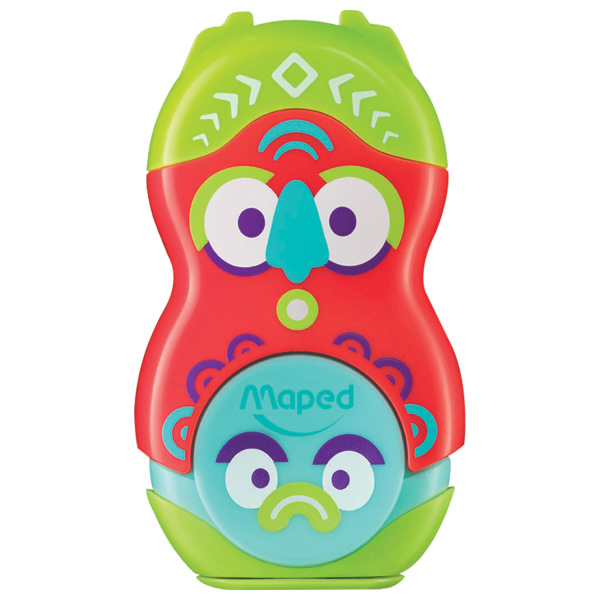 Точилка MAPED "Loopy Fancy", с контейнером и стирательной резинкой, корпус ассорти, 049131 - Точилки ручные