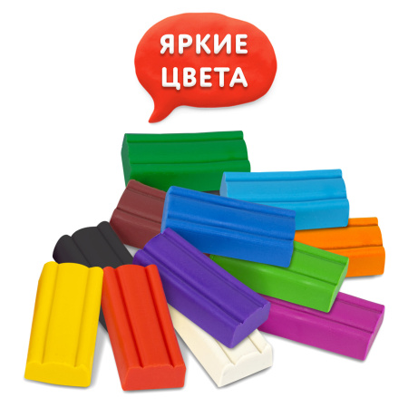 Пластилин мягкий ЮНЛАНДИЯ "ВЕСЕЛЫЙ ШМЕЛЬ", 6 цветов, 90 г, СО СТЕКОМ, 106671 - Пластилин