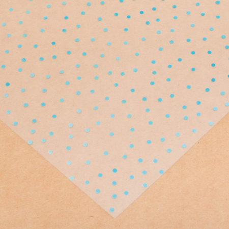 Ацетатный лист "Бирюзовый горошек", размер 30,5*30,5 см - Декоративная калька, ацетатные листы, веллум