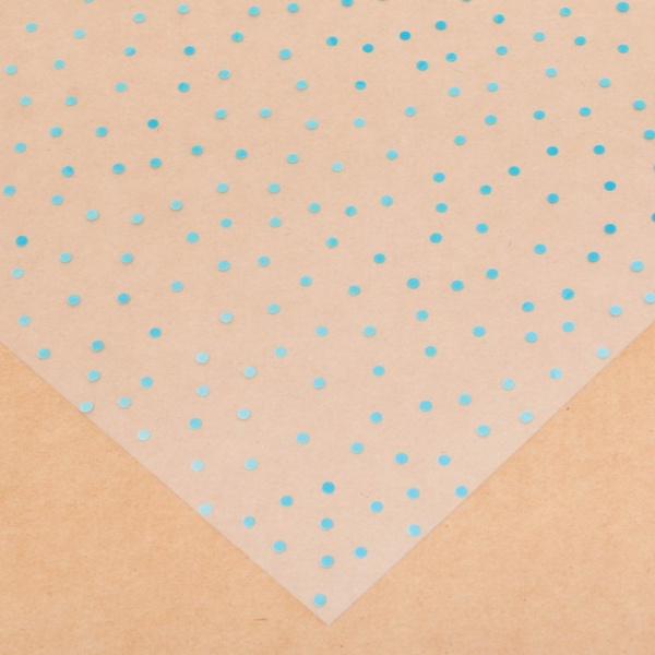 Ацетатный лист "Бирюзовый горошек", размер 30,5*30,5 см - Декоративная калька, ацетатные листы, веллум