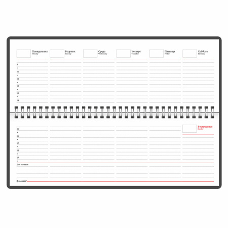 Планинг настольный недатированный (305х140 мм) BRAUBERG "Select", балакрон, 60 л., темно-синий, 123798 - Планинги