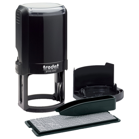 Печать самонаборная 1,5 круга, оттиск D=42 синий, TRODAT 4642 R1,5, крышка, КАССА В КОМПЛЕКТЕ, европодвес, 66622 - Печати круглые самонаборные