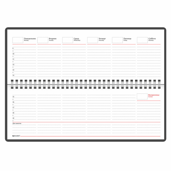 Планинг настольный недатированный (305х140 мм) BRAUBERG "Select", балакрон, 60 л., темно-синий, 123798 - Планинги