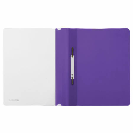 Скоросшиватель пластиковый BRAUBERG, А4, 130/180 мкм, фиолетовый, 220388 - Папки-скоросшиватели мягкие