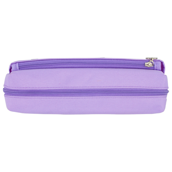 Пенал-косметичка ЮНЛАНДИЯ, 2 отделения, мягкий, "Зайка", фиолетовый, 20х7х9 см, 228989 - Пеналы мягкие