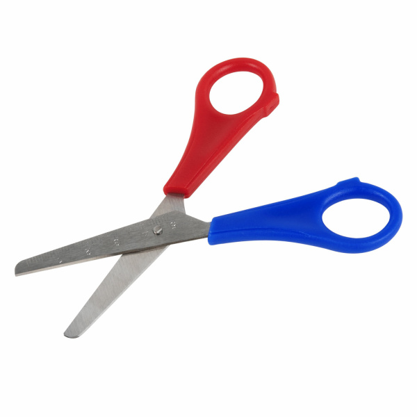 Ножницы ПИФАГОР, 130 мм, для левши, с линейкой, в картонной упаковке с европодвесом, 236784 - Ножницы детские