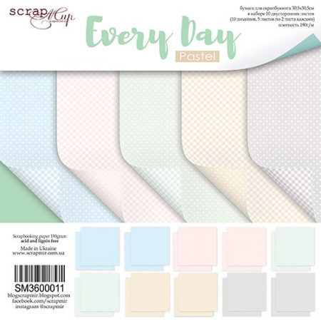 Набор двусторонней бумаги "Every Day" (Pastel) 30*30 см 10 шт от Scrapmir
