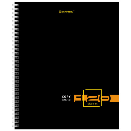 Тетрадь А5 120 л. BRAUBERG, гребень, клетка, твёрдая обложка, "Dark" (4 вида в спайке), 404450 - Тетради более 60 листов
