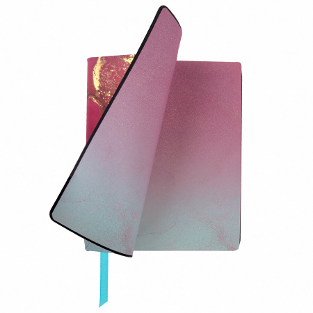 Тетрадь А5 (168х208 мм), 80 л., сшивка, клетка, под кожу, бумага 70 г/м2, фольга, BRAUBERG VISTA, "Marble", 403926 - Тетради более 60 листов