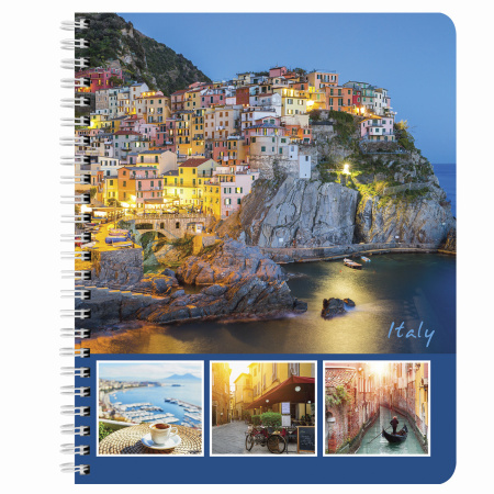 Тетрадь А5, 96 л., BRAUBERG, гребень, клетка, обложка картон, СТРАНЫ, 403068 - Тетради более 60 листов