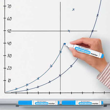 Маркер стираемый для белой доски ГОЛУБОЙ CENTROPEN "Dry-Wipe", круглый наконечник, 2,5 мм, 8559, 5 8559 0167 - Маркеры для досок