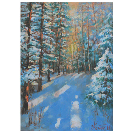 Картина стразами (алмазная мозаика) 40х50 см, ОСТРОВ СОКРОВИЩ "Январское утро", без подрамника, 662586 - Алмазная вышивка