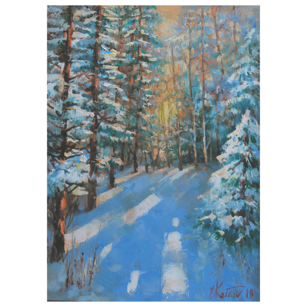 Картина стразами (алмазная мозаика) 40х50 см, ОСТРОВ СОКРОВИЩ "Январское утро", без подрамника, 662586 - Алмазная вышивка