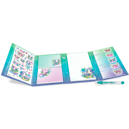 Серия: Nenuphia. Канцелярский мини-набор для записей, с блокнотом, ручкой и стикерами с цветным принтом - Наборы