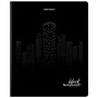 Тетрадь А5, 48 л., BRAUBERG, скоба, клетка, матовая ламинация, выборочный лак, "Black" (микс в спайке), 404375 - Тетради 40-48 листов