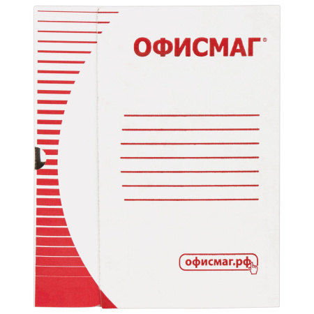 Короб архивный с клапаном А4 (260х325 мм), 75 мм, до 700 листов, плотный, микрогофрокартон, БЕЛЫЙ, ОФИСМАГ, 123017 - Накопители документов