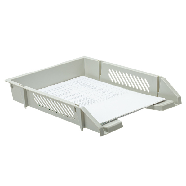 Лоток горизонтальный для бумаг BRAUBERG "Office-Expert", А4 (343х262х58 мм), сетчатый серый, 238016 - Лотки горизонтальные (поддоны)