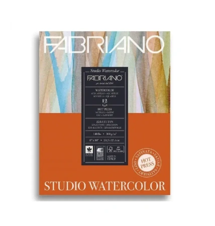 Альбом-склейка для акварели Fabriano "Watercolour studio Satin" 20,3x25,4 см 12 л 300 г