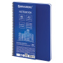 Тетрадь А5, 80 листов, BRAUBERG "Metropolis", спираль пластиковая, клетка, обложка пластик, СИНИЙ, 403397 - Тетради более 60 листов