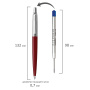 Ручка шариковая PARKER "Jotter Plastic CT", корпус красный, детали из нержавеющей стали, синяя, R0033330 - Ручки шариковые подарочные