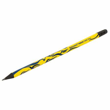Карандаш чернографитный BRAUBERG "PREMIUM TURKEY", 1 шт., "Flame", НВ, ассорти, дисплей,181565 - Карандаши чернографитные