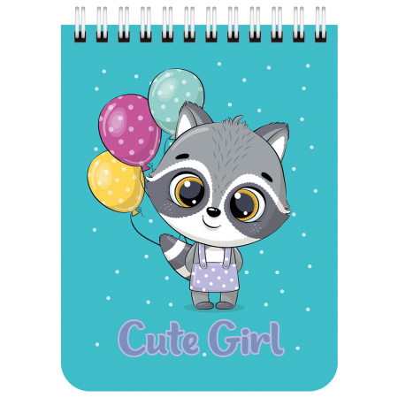 Блокнот МАЛЫЙ ФОРМАТ А6 108х145 мм, 40 л., гребень, картон, клетка, BRAUBERG KIDS, "Зверята", 114395 - Блокноты