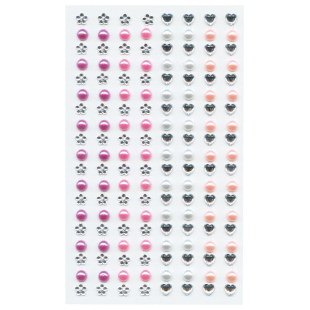 Стразы самоклеящиеся "Жемчуг", ассорти, 6 мм, 152 шт., на подложке, ОСТРОВ СОКРОВИЩ, 661574 - Стразы для творчества