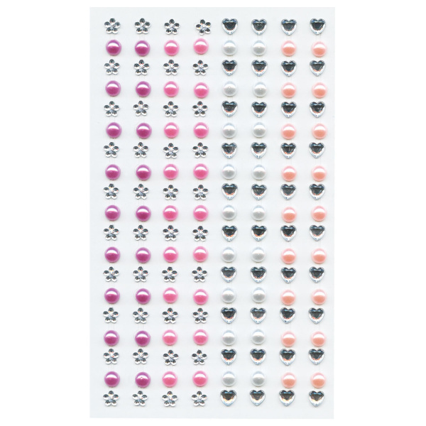 Стразы самоклеящиеся "Жемчуг", ассорти, 6 мм, 152 шт., на подложке, ОСТРОВ СОКРОВИЩ, 661574 - Стразы для творчества