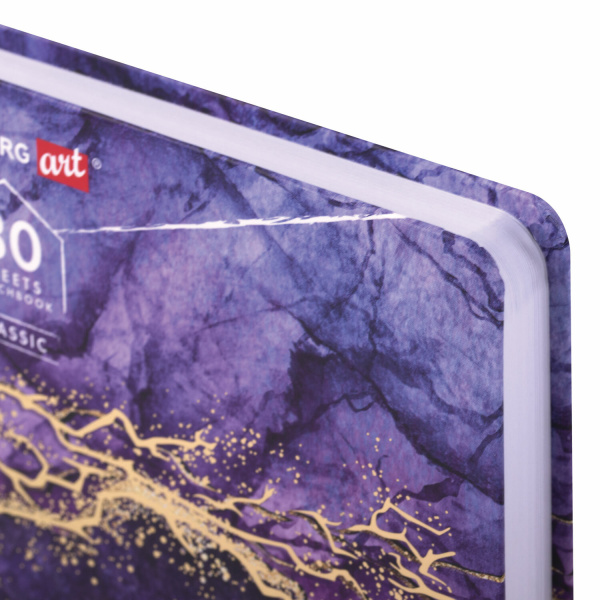 Скетчбук, белая бумага 160 г/м2, 145х203 мм, 80 л., твердая обложка, BRAUBERG ART CLASSIC "Мрамор", 114592 - Альбомы, скетчбуки и бумага для графики и эскизов