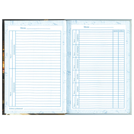 Дневник для музыкальной школы 140х210 мм, 48 л., твердый, BRAUBERG, выборочный лак, справочный материал, "Симфония", 103601 - Дневники для музыкальной школы