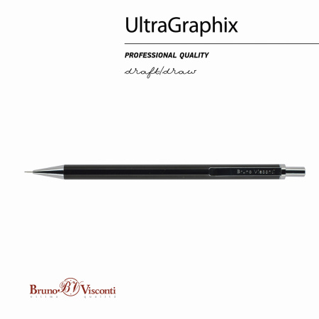 Карандаш механический BRUNO VISCONTI UltraGraphix, металлический корпус ассорти, 0,3 мм, ластик, 21-0033 - Карандаши механические