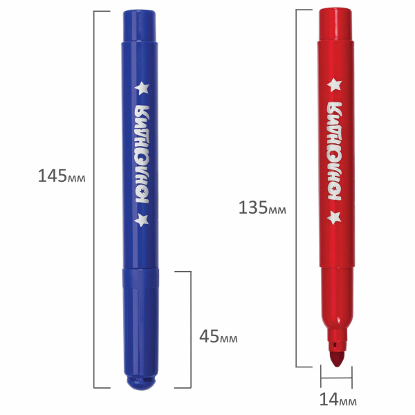 Фломастеры ЮНЛАНДИЯ 6 цветов, "ЮНЛАНДИК В АРКТИКЕ", утолщенные, ударопрочный наконечник, ПВХ, 151428 - Фломастеры классические