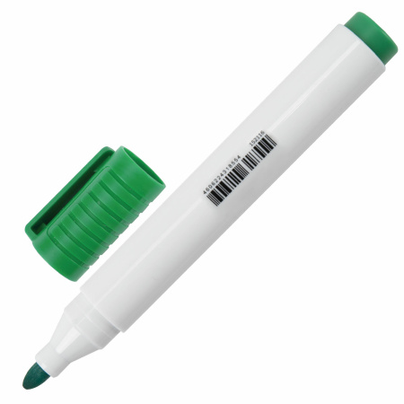 Маркер стираемый для белой доски ЗЕЛЕНЫЙ, BRAUBERG "CLASSIC", 3 мм, с клипом, 152116 - Маркеры для досок