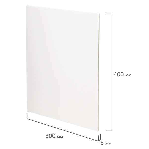 Пенокартон матовый, 30х40 см, толщина 5 мм, белый, КОМПЛЕКТ 5 листов, BRAUBERG, 112468 - Пенокартон