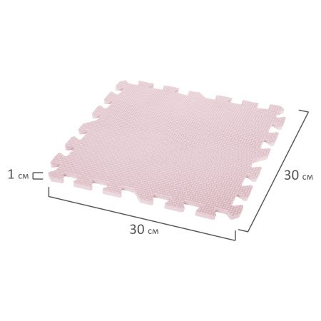 Коврик-пазл напольный 0,9х0,9 м, мягкий, розовый, 9 элементов 30х30 см, толщина 1 см, ЮНЛАНДИЯ, 664660 - Игрушки развивающие