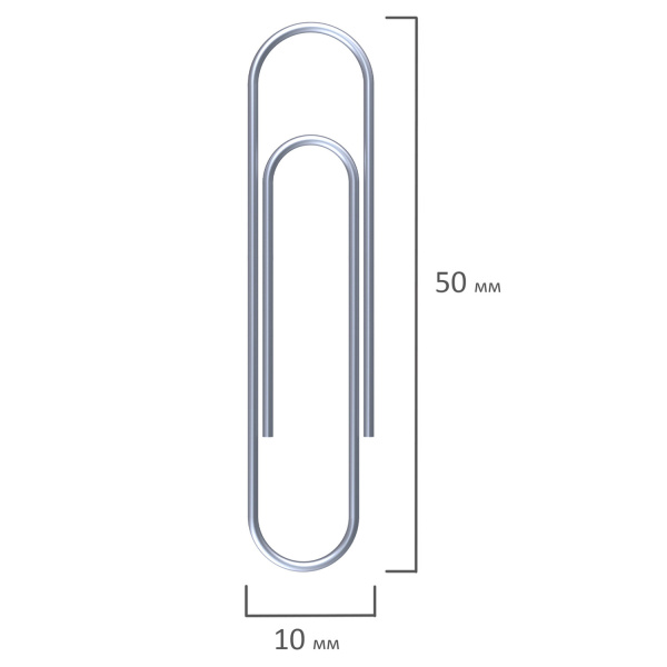 Скрепки большие 50 мм, STAFF, оцинкованные, 50 шт., в картонной коробке, 270452 - Скрепки канцелярские