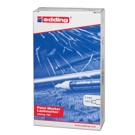 Маркер-краска лаковый EDDING "790", 2-4 мм, ЧЕРНЫЙ, круглый наконечник, пластиковый корпус, E-790/1 - Маркеры-краски лаковые